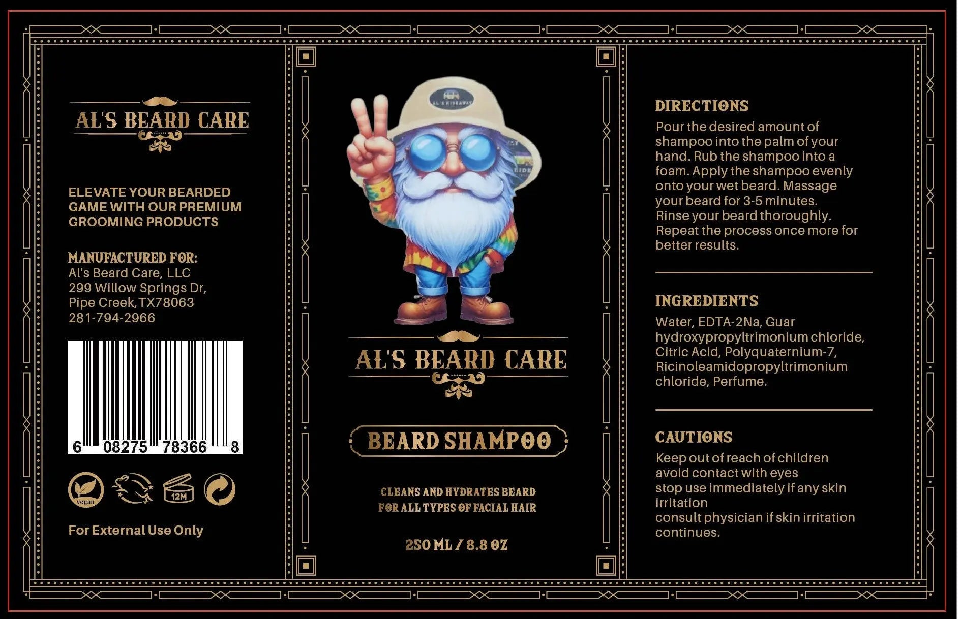 Natural Beard Wash - Cleanse & Condition Al's Beard Care, LLC